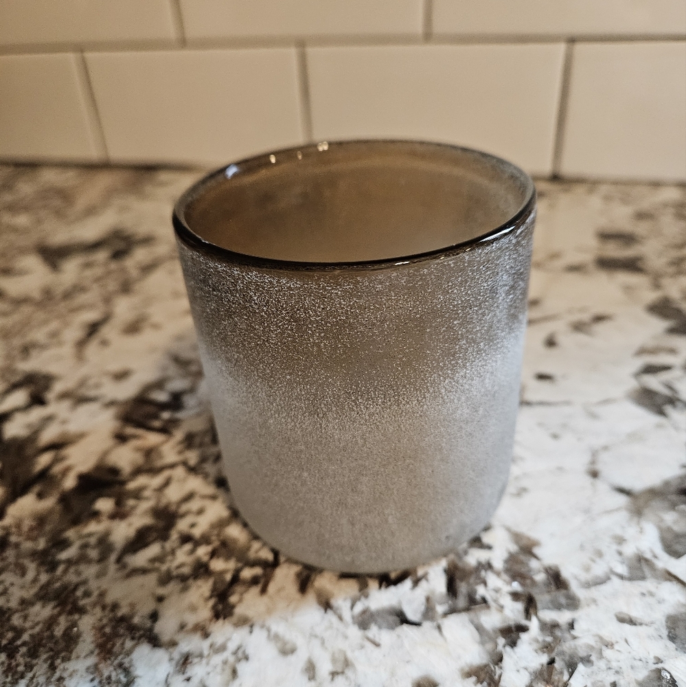 West Elm Frosted Smoke Glass Vessel Candle Holder